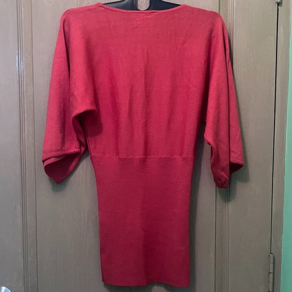 Kimono Style Bright Orange Sweater - Picture 2 of 7